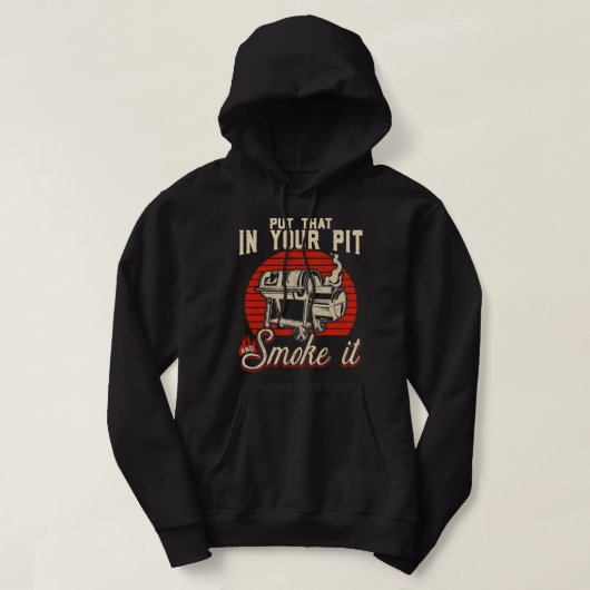 Vlees roker vlees grillen BBQ grill pitmaster barb Hoodie (Design voorkant)