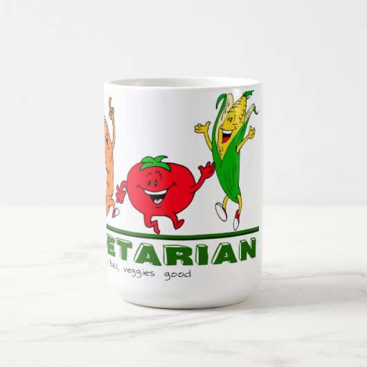 Vlees slecht, groenten goed koffiemok (Center)