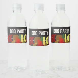 Vlees Spiesjes BBQ Kook Uit Feest Waterfles Etiket