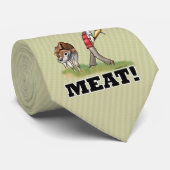 VLEES! Stropdas - groen biefpatroon (Opgerold)