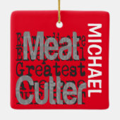 Vlees van extraordinaire douane keramisch ornament (Achterkant)