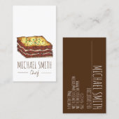 Vlees van Lasagna Lasagna Italiaans restaurantrest Visitekaartje (Voorkant / Achterkant)