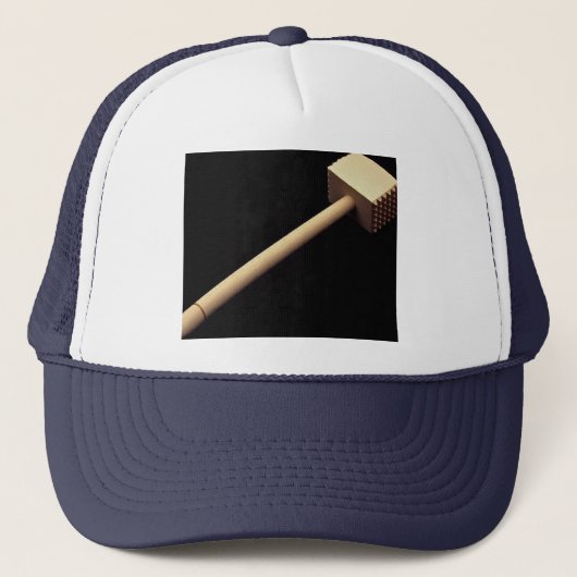 Vlees van mallet in hout trucker pet (Voorkant)