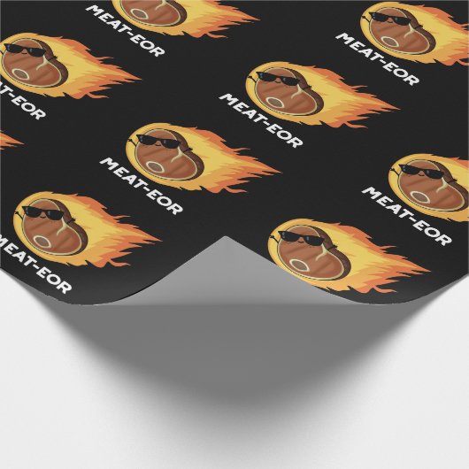 Vlees van schimmels Steak Pun Dark BG Cadeaupapier (Hoek)