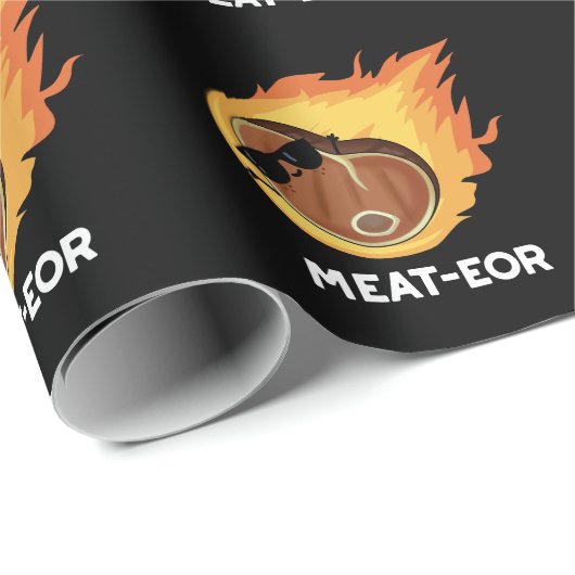 Vlees van schimmels Steak Pun Dark BG Cadeaupapier (Rol Hoek)