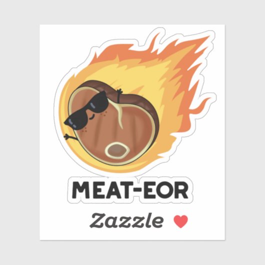 Vlees van schimmels Steak Pun Sticker (Vel)