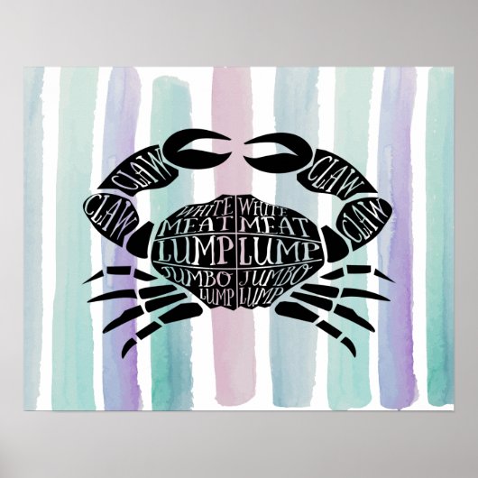 Vlees van slagerij van krabbenvissers snijdt kunst poster (Voorkant)