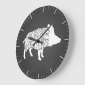 Vlees van slagerschema snijdt klokboer wild varken grote klok (Hoek)