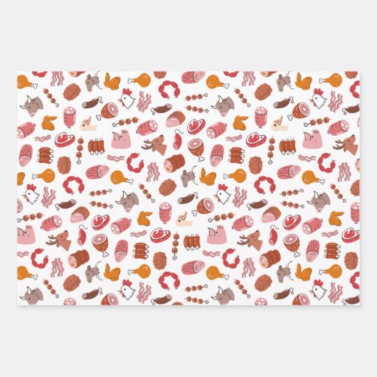 Vlees Zeevruchten Boerenmarkt Pluimveestapel Inpakpapier Vel (Voorkant)