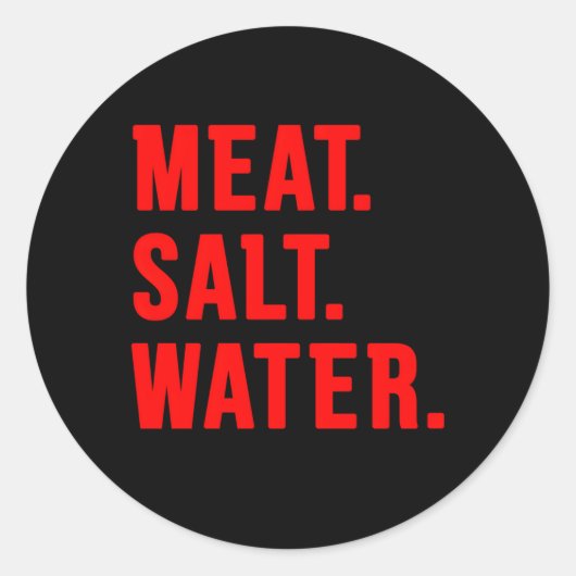 Vlees Zout Water Ronde Sticker (Voorkant)