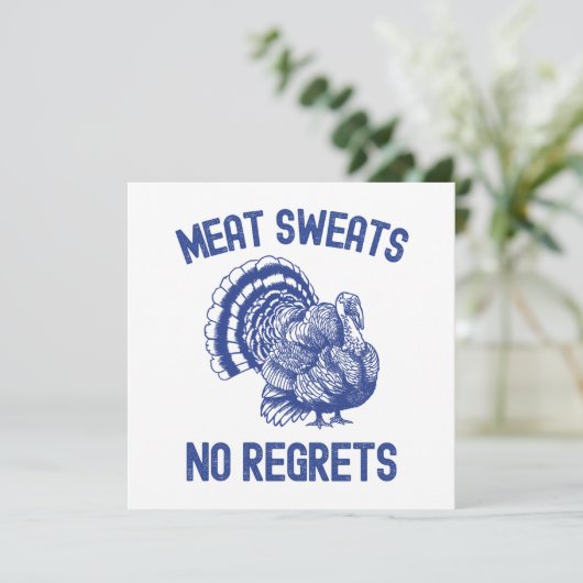Vlees Zweet Geen Spijt  Feestdagenkaart (Staand voorkant)
