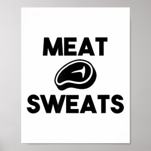 Vlees Zweet Voor Het Grillen Van Chef-Roker BBQ Ki Poster