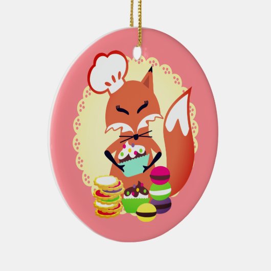 Vleesbakkerij met kerst in de bakkersbranche keramisch ornament (Rechts)