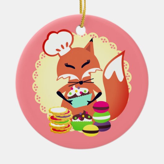 Vleesbakkerij met kerst in de bakkersbranche keramisch ornament (Voorkant)