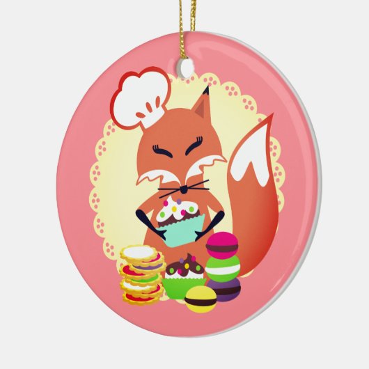 Vleesbakkerij met kerst in de bakkersbranche keramisch ornament (Links)