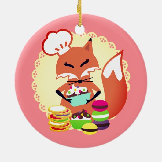 Vleesbakkerij met kerst in de bakkersbranche keramisch ornament (Achterkant)