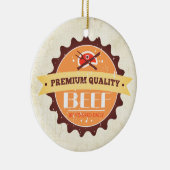 vleesbiefenvlees met kerstversiering keramisch ornament (Rechts)