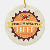 vleesbiefenvlees met kerstversiering keramisch ornament (Voorkant)