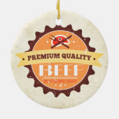 vleesbiefenvlees met kerstversiering keramisch ornament (Achterkant)