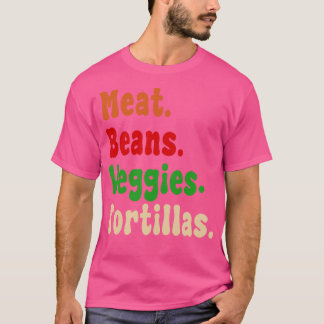 Vleesbonen Veggies Tortillas lettertype burrito in T-shirt