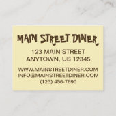 Vleesbrood Vleesaardappelen Restaurants Diner Visitekaartje (Achterkant)