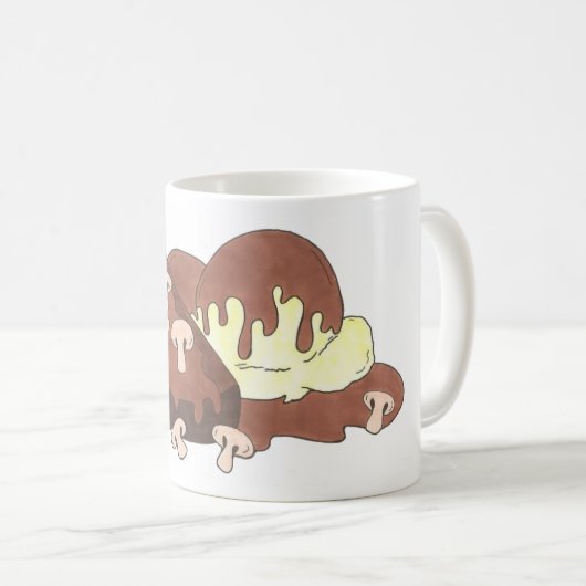 Vleesbrood Vleesblad Aardappelen paddestoel Koffiemok (Voorkant rechts)