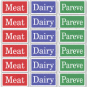 Vleesdairy Pareve Kosher Labels (Voorkant)