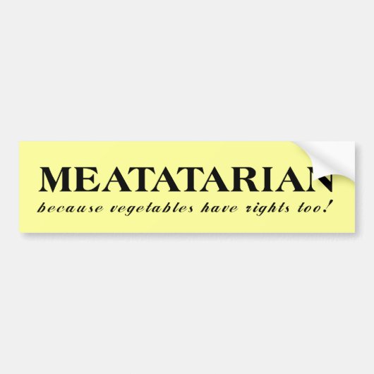 Vleesetarische Groenten Grappige Bumpersticker Hum (Voorkant)