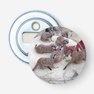 vleesetende merkats met ribben voor de thee, button flesopener