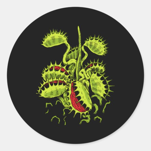 Vleesetende Plant Venus Fly Trap Botanisch Ronde Sticker (Voorkant)