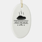 Vleeseter heeft steak tegen de Salad Steak Keramisch Ornament (Rechts)