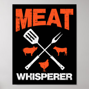 Vleesfluisteraar Funny Barbecue Grillen Bbq Grill Poster