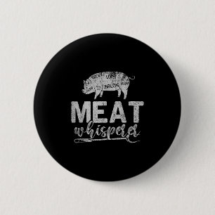 Vleesfluisteraar Grillen Vlees Roken BBQ Funny Bar Ronde Button 5,7 Cm