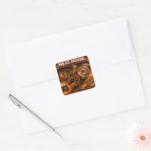Vleeshaak IJslandse Yule Lad Vierkante Sticker (Envelop)