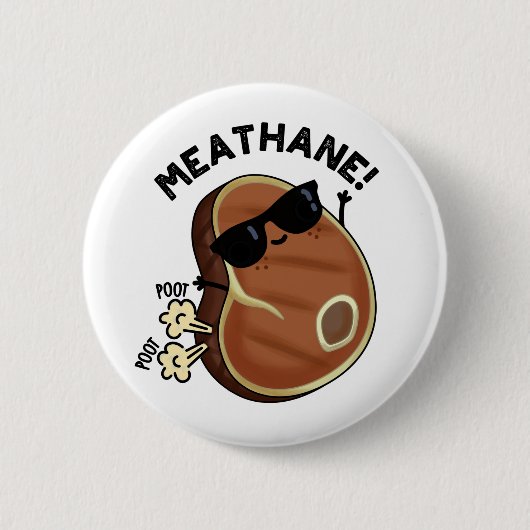 Vleeshane Funny Farting Meat Pun Ronde Button 5,7 Cm (Voorkant)