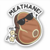 Vleeshane Funny Farting Meat Pun Sticker (Voorkant)