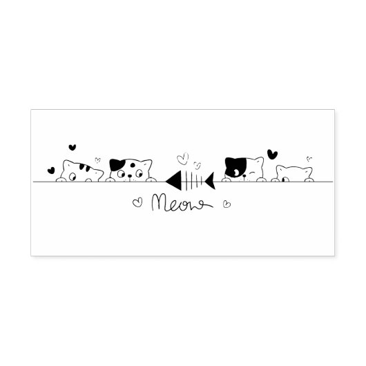 Vleeskatten en visbot rubberstempel (Afrduk)