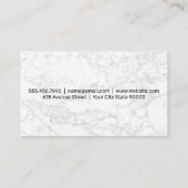 Vleesklaver | Witte marmer Visitekaartje (Achterkant)