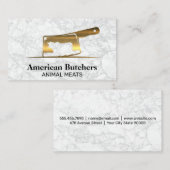 Vleesklaver | Witte marmer Visitekaartje (Voorkant / Achterkant)