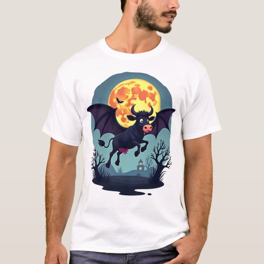 Vleeskoe bij maanlicht t-shirt (Voorkant)