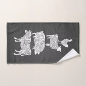 vleeskuikenvlees van runderen snijdt kleine stukje handdoek (Handdoek)