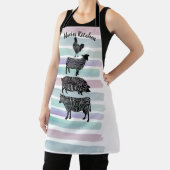 vleeskuikenvlees van runderen snijdt kleine stukje schort (Insitu)