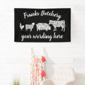 vleeskuikenvlees van runderen snijdt kleine stukje spandoek (Insitu)