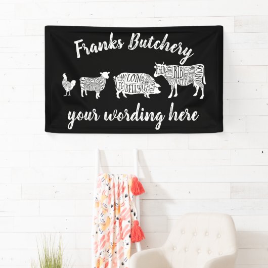 vleeskuikenvlees van runderen snijdt kleine stukje spandoek (Insitu)