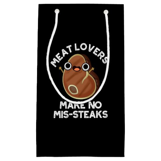 Vleeslamjes maken geen mis-steaks Voedsel donkerbr Klein Cadeauzakje (Voorkant)