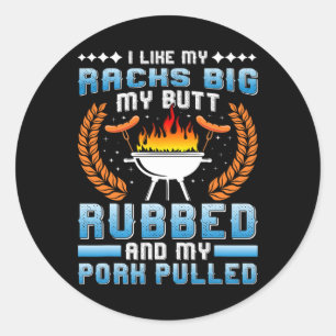 Vleesliefhebber Ik Hou Van Mijn Grote Rekken Getro Ronde Sticker