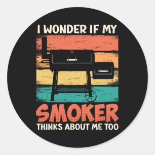 Vleesliefhebber Ik vraag me af of mijn roker aan m Ronde Sticker