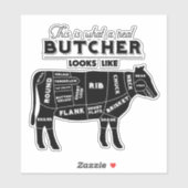 Vleesmarkt en slagerij Winkel Werknemer Grappige Q Sticker (Vel)