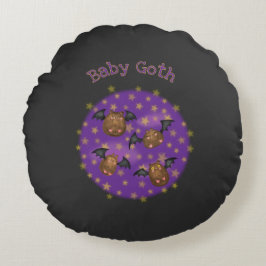 Vleesmuizen baby zwarte ronde gothic rond kussen