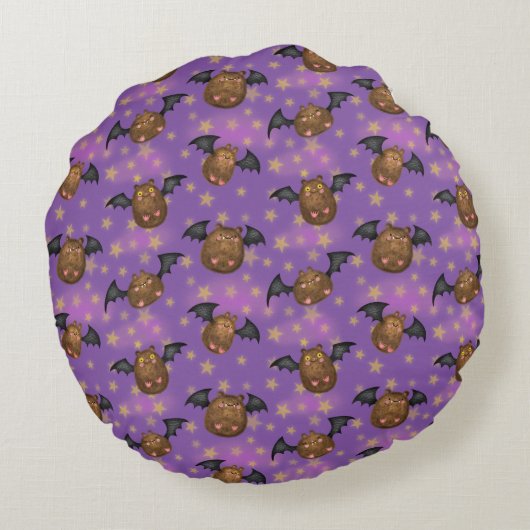 Vleesmuizen baby zwarte ronde gothic rond kussen (Achterkant)